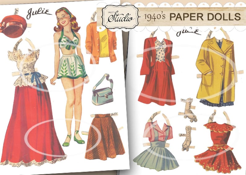 Vintage Paper Dolls Printable Cut-outs