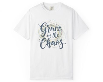 Grace in the Chaos T-shirt  Script Typography Abstract Scribble Art