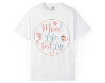 Mom Life Best Life T-Shirt Mom Life Typography Tee Coffee Mommy Shirt