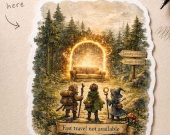 Pegatina de viaje rápido no disponible / Vinilo de fantasía RPG, humor neurodivergente