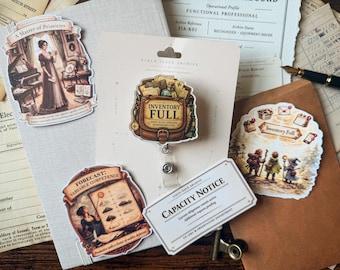 ADHD Badge Reel and Sticker Set — Inventory Full Field Issue Kit