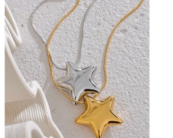 Bubble Star Necklace Gold