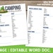 editable camping checklist for summer word document etsy editable camping checklist