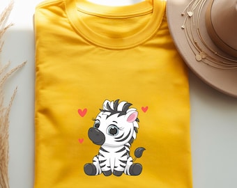 Gildan  Baby Zebra T Shirt, Cute Zebra Graphic Tee, Animal Lover Shirt, Safari Animal Tee, Gift for Kids Women Men