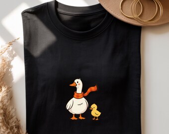 Gildan  Duck and Duckling T Shirt, Cute Duck Graphic Tee, Mama Duck Baby Duck Shirt, Animal Lover Gift