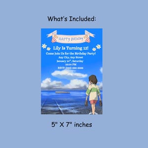 Studio Ghibli Sprited Away Birthday Invitation Template, Digital Easy to Edit image 6
