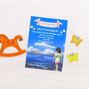 Studio Ghibli Sprited Away Birthday Invitation Template, Digital Easy to Edit image 4