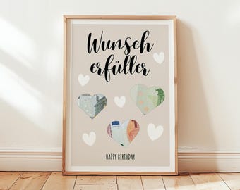 Birthday Money Gift | Wish Granter | Last Minute Birthday Gift, Instant Download
