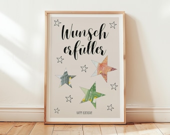 Birthday Money Gift | Wish Granter | Last Minute Birthday Gift, Instant Download
