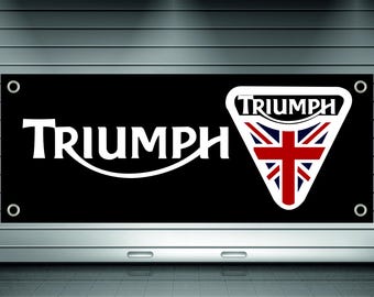 Banner de vinilo con el logotipo de Triumph: decoración para garajes, oficinas y salas de exposición
