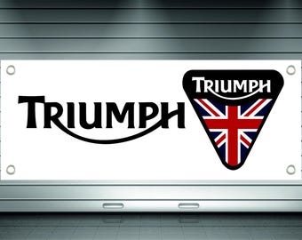 Banner de vinilo con el logotipo de Triumph: decoración para garajes, oficinas y salas de exposición