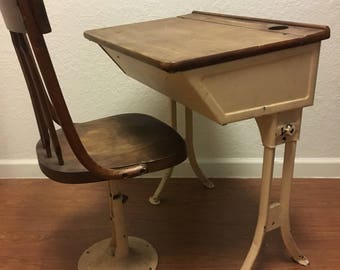 antique school desk etsy
