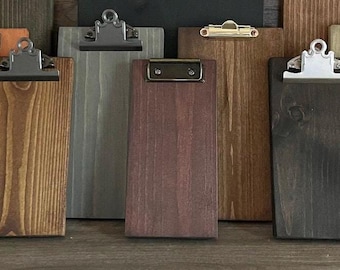 Set of 20 4” x 8” or 5 x 9 Wooden clipboards • Restaurant check presenter • Menu clipboard •  restaurant clipboard • Made in America