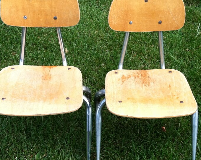 Vintage School Chairs Etsy