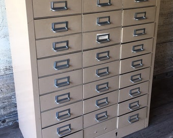 Vintage file cabinet • vintage office cabinet • Steel file cabinet