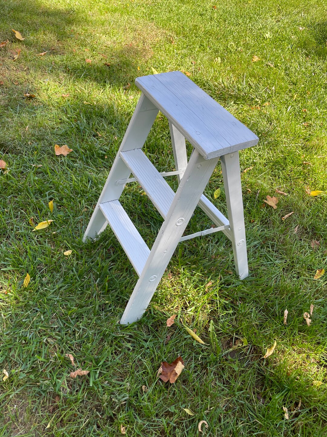 Vintage Step Ladder White Stepladder Etsy