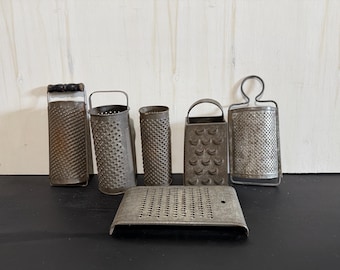 Vintage graters set of 6 • vintage kitchen • Farmhouse kitchen