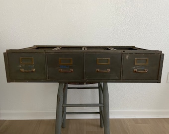 Vintage index card file cabinet