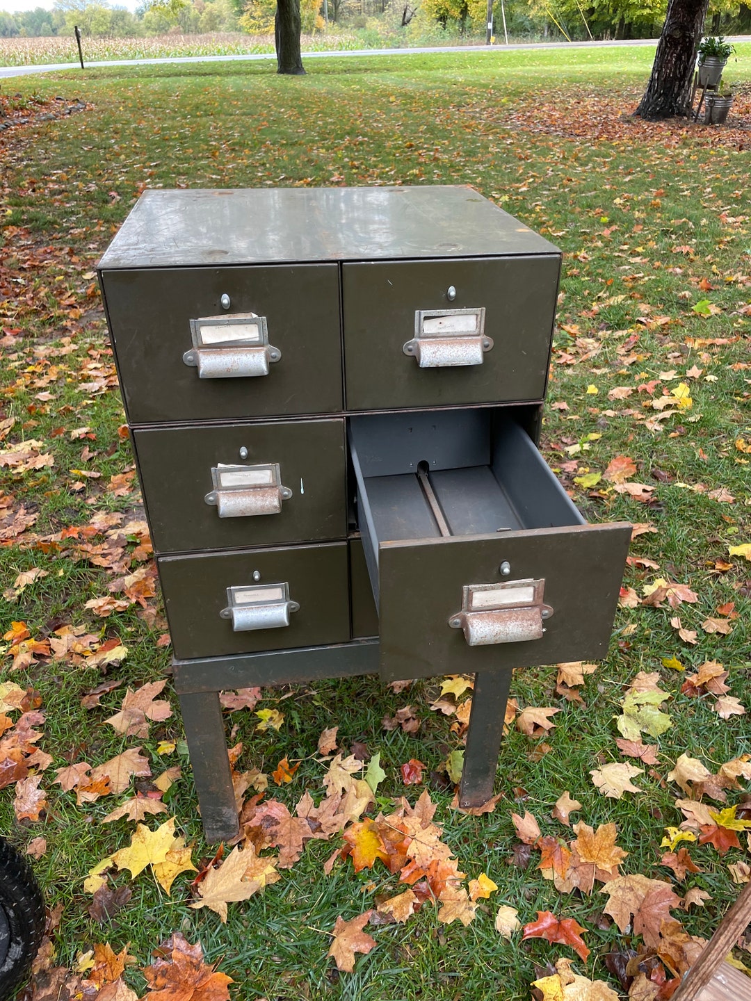 Vintage Index Card File Etsy