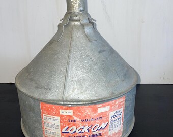Vintage galvanized funnel • large funnel