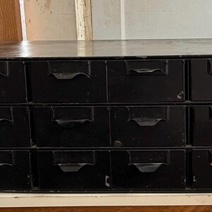 Vintage Hardware Cabinet • Industrial storage • vintage metal drawers • Vintage metal cabinet image 5