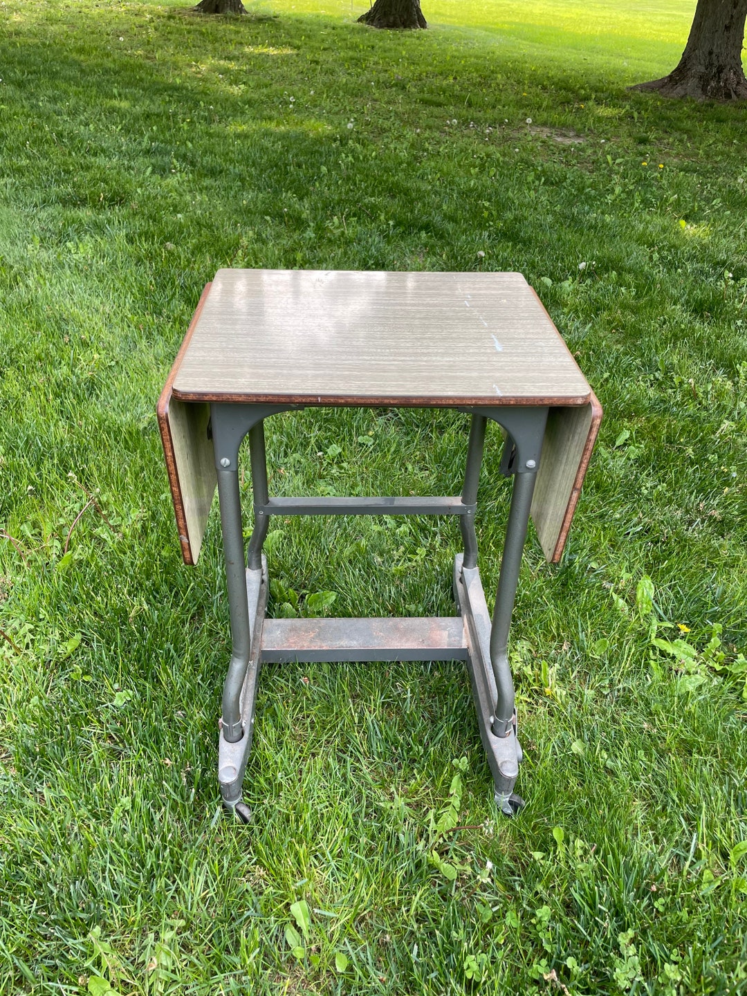 Type Tabble Vintage Typewriter Table • Drop Leaf Table • Vintage Industrial Metal ...