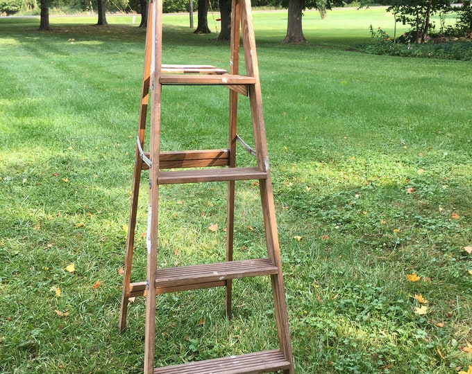 Vintage Step Ladder 5 Steps Etsy