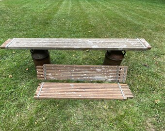 Vintage wood scaffolding • wood scaffolding shelf