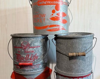 Vintage minnow bucket • vintage fishing pail
