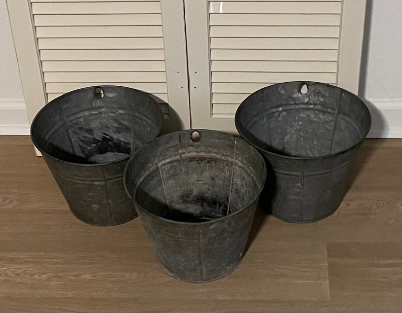 Maple Sap Bucket Old Metal Bucket Galvanized Pail Etsy