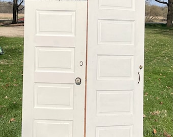 Antique Wood 4-5 panel doors • doors to upcycle • farmhouse door