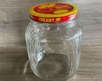 Vintage Jif  jar • Vintage Peanut Butter jar