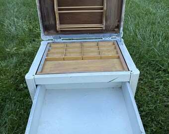 Antique spool cabinet • sewing notions cabinet