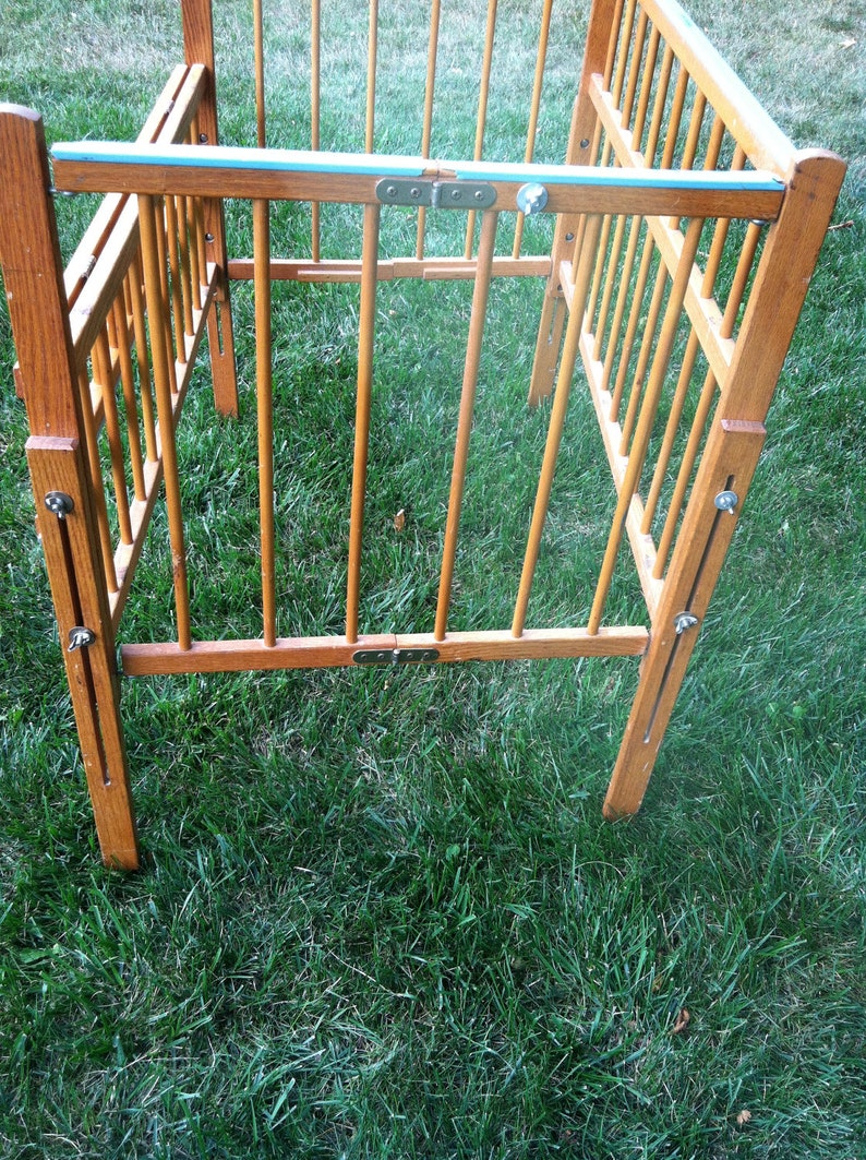 Vintage Wood Portable Crib by Port A Crib Etsy