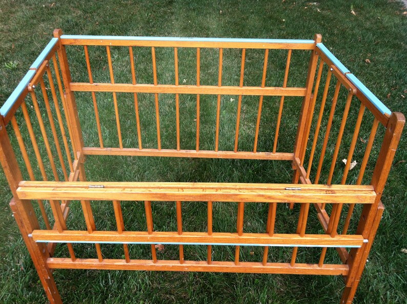 Vintage Wood Portable Crib by Port A Crib Etsy