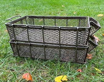 Factory baskets • Large Industrial  bins • farmhouse Baskets • steampunk drawers • Metal warehouse bins • Steel baskets