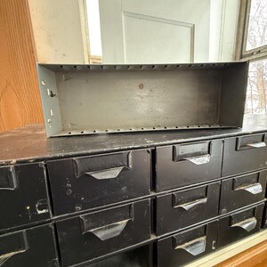 Vintage Hardware Cabinet • Industrial storage • vintage metal drawers • Vintage metal cabinet image 6
