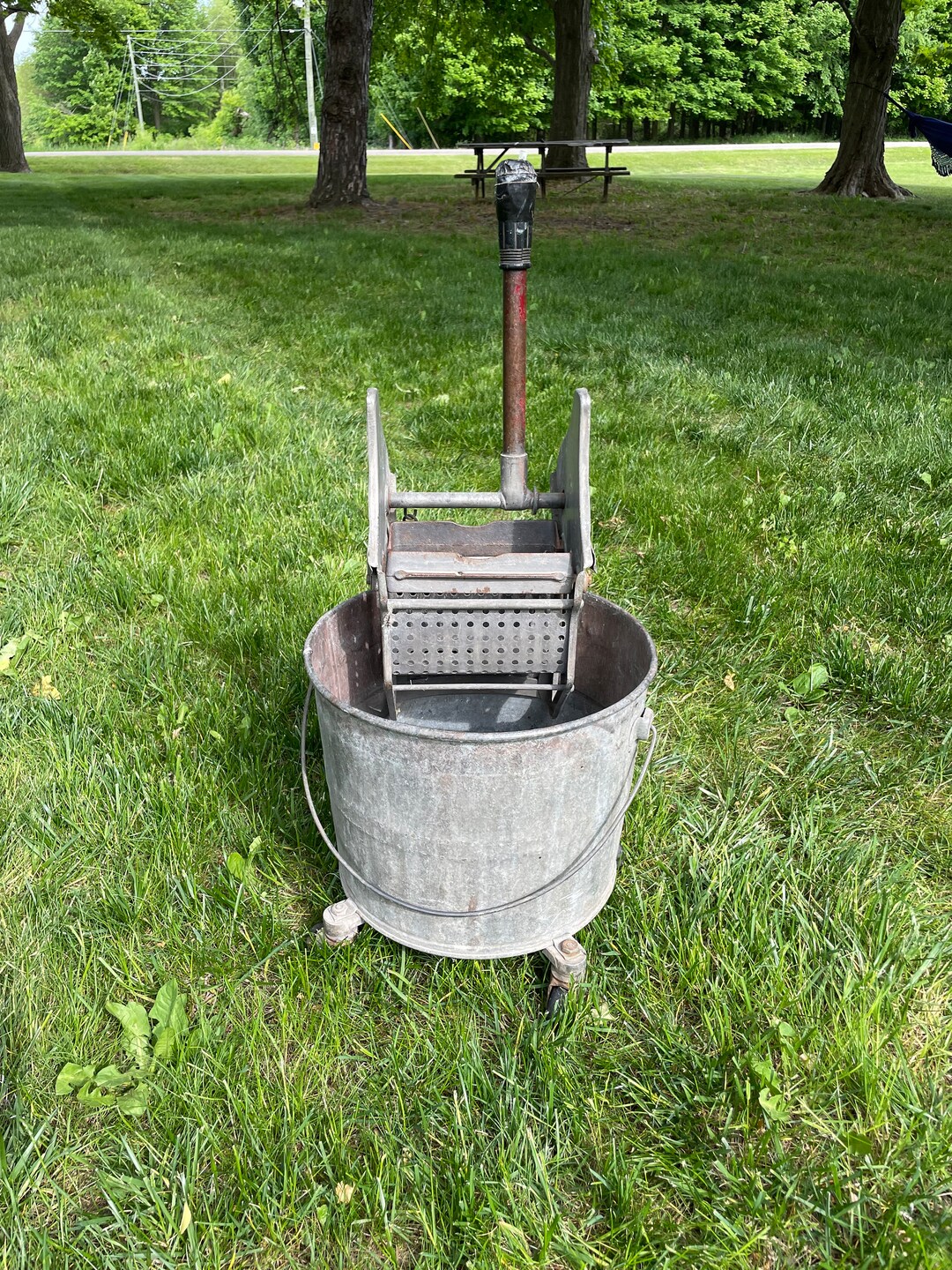 Vintage Mop Bucket on Wheels Etsy