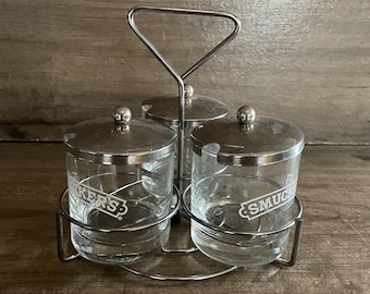 Vintage jelly server • vintage condiment holder • sundae toppings server