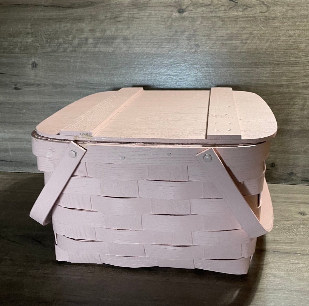 Vintage Picnic Basket Pink Picnic Basket Etsy