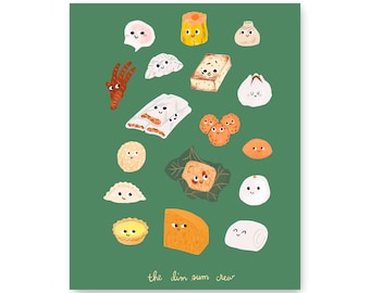 Asian Food Kitchen Wall Art | Dim Sum Restaurant Decor | Foodie Print | Chinese Cuisine Art