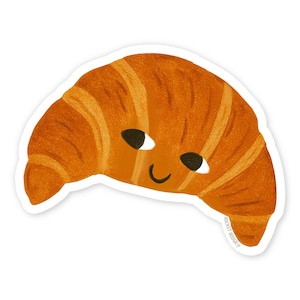 French Croissant Sticker | Bakery Pastry Decal | Food Croissant Laptop | Golden Bakery Vinyl