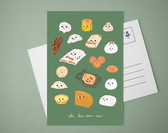 Dim Sum Art Print: Foodie Mini Wall Decor, Postcard (4x6)