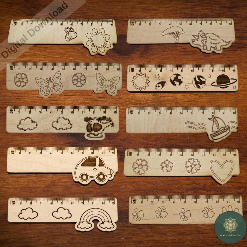 Kids Ruler Svg File Kids Rulers Laser Cut Bundle – 10 Designs SVG DXF - Etsy