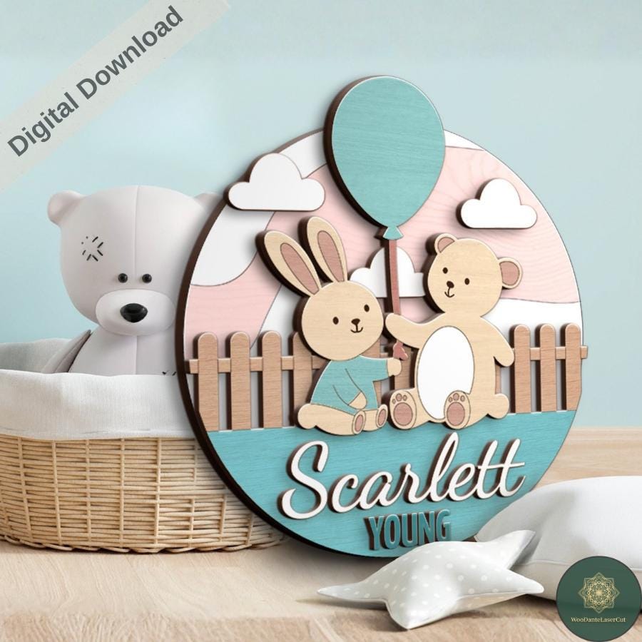 Baby Name Sign SVG Bundle – Laser Cut Nursery Designs - Etsy