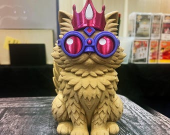 Dungeon Crawler Carl Princess Donut Statue – Fantasy Cat Figurine, LitRPG Collectible, 3D Printed Decor