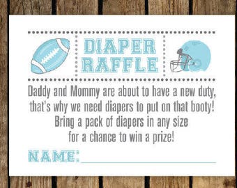 FOOTBALL DIAPER  Raffle BABY Shower Boy  Football
