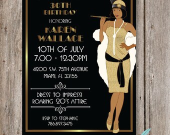 Harlem Nights Birthday Party Invitation Digital File Etsy