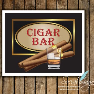 PRINTABLE Cigar Bar Sign 8&quot; X 10&quot; - DIGITAL FILE