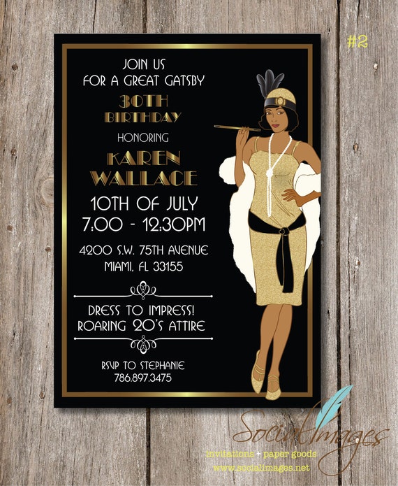 Invitation anniversaire 30 ans Gatsby